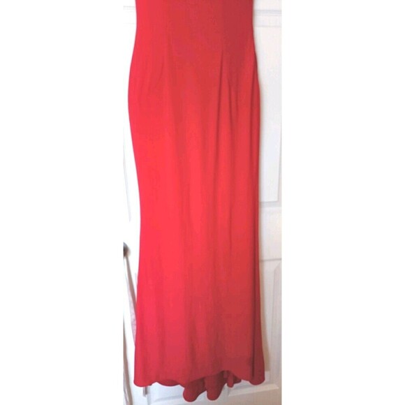 Studio 17 Formal Evening  Dress Size 4 Red Off Shoulder Tulip Skirt Style 12727 - Picture 5 of 10
